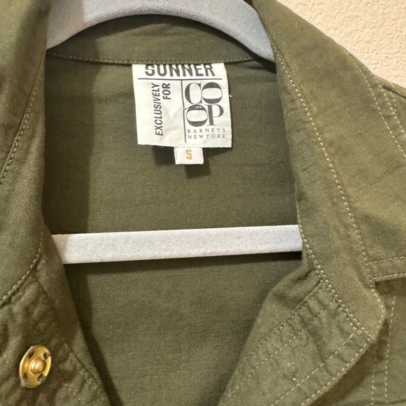 Sunner x Barneys New York Co-Op Olive Green Utility Shirtdress - Picture 4 of 14